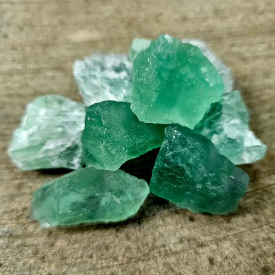 Green fluorite stones